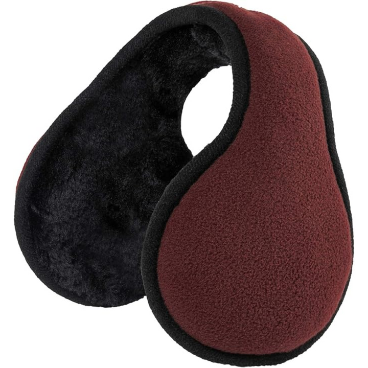 Warm foldable SnugMuffs, grey fleece ear warmers, ideal for daily winter use
