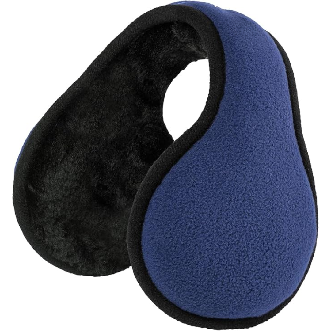 SnugMuffs foldable ear warmers in soft cream fleece, cozy winter accessory