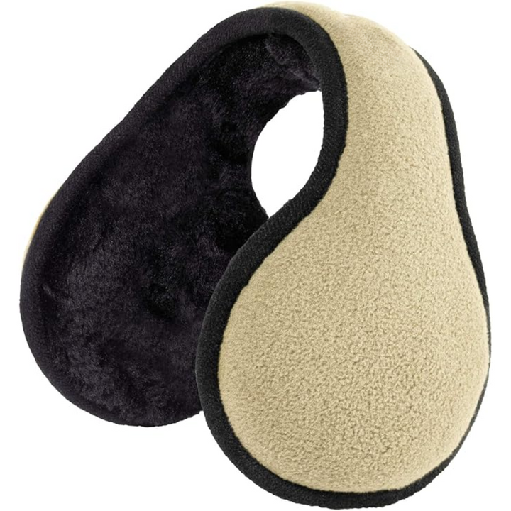 Comfortable gray fleece ear muffs, SnugMuffs, foldable and unisex for warmth