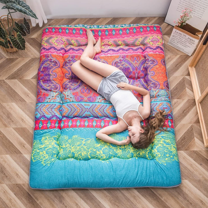 Unisex foldable Japanese futon floor mattress with memory foam for comfortable sleep