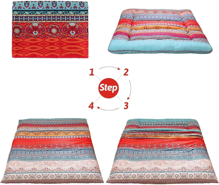 Foldable Japanese futon mattress with memory foam, an excellent portable bed option