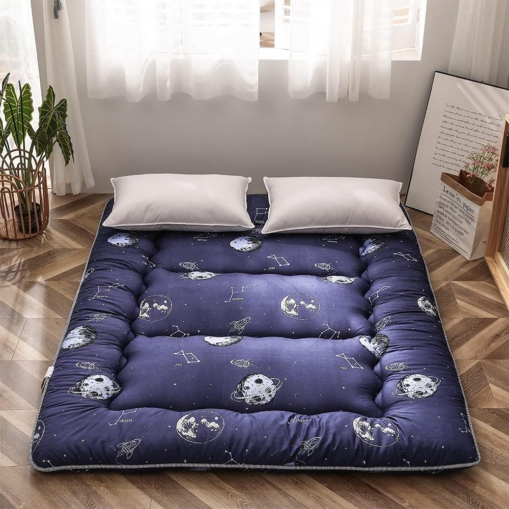 Unisex foldable Japanese futon floor mattress for a comfortable and flexible sleeping space