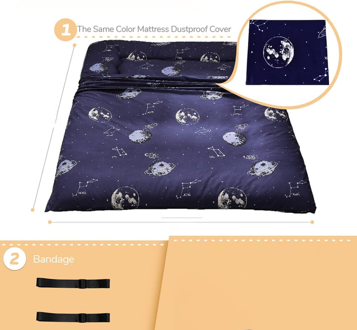 Arivon futon floor mattress, memory foam, foldable for convenience and space efficiency
