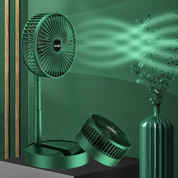 Unisex foldable portable fan for personal cooling. USB rechargeable mini fan, ideal for travel, desk, or summer.