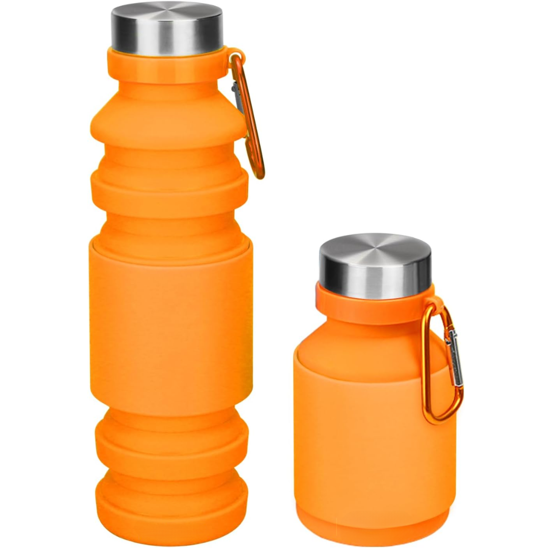 Compact travel water bottle: Collapsible silicone, BPA-free & leakproof. Easy to pack for any adventure.