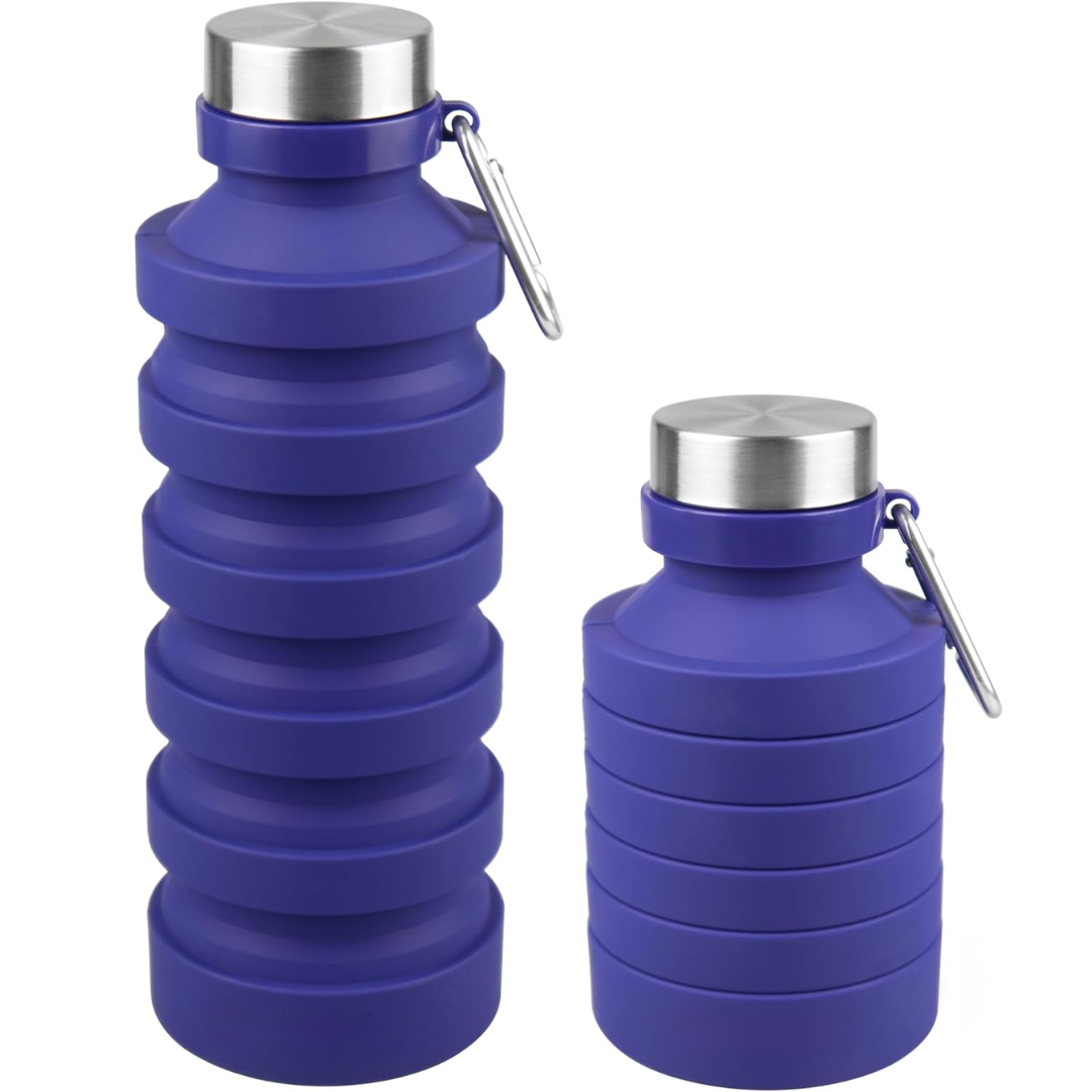 Eco-friendly reusable foldable water bottle. Shockproof silicone, perfect for daily active hydration.