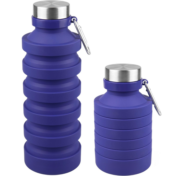 Eco-friendly reusable foldable water bottle. Shockproof silicone, perfect for daily active hydration.