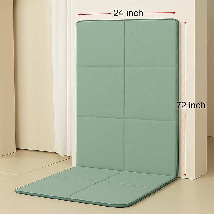 Premium thick TPE yoga mat, foldable & non-slip. Designed for unisex comfort & stability during any home gym workout.