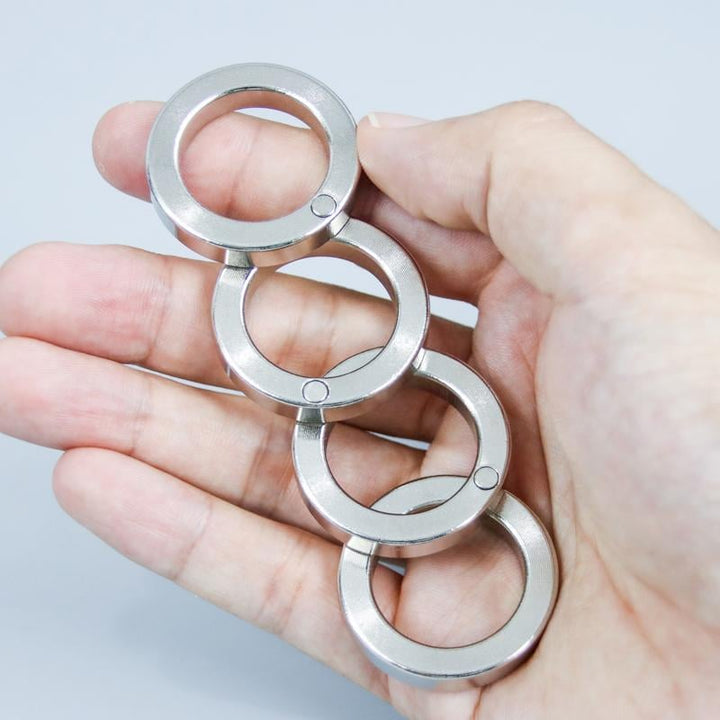 Portable unisex folding fidget ring, a discreet anxiety relief tool for stress and focus aid, ideal for everyday carry.