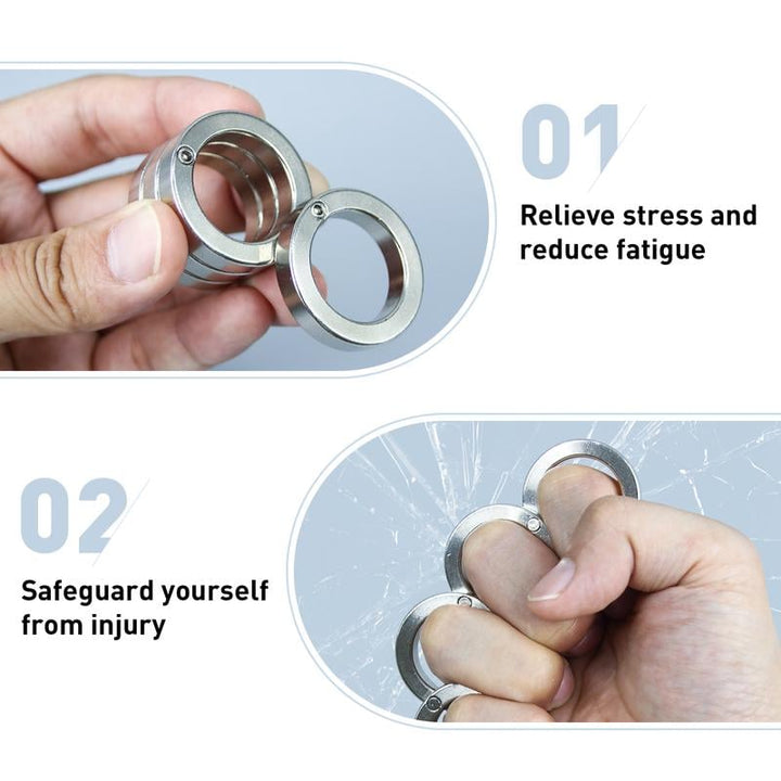 Discreet foldable anxiety ring, an essential everyday carry stress relief fidget tool for promoting calm and focus.
