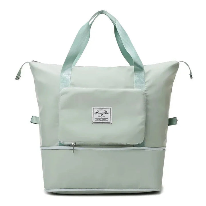 Space-saving folding travel bag, excellent for air travel as a carry-on or personal item.
