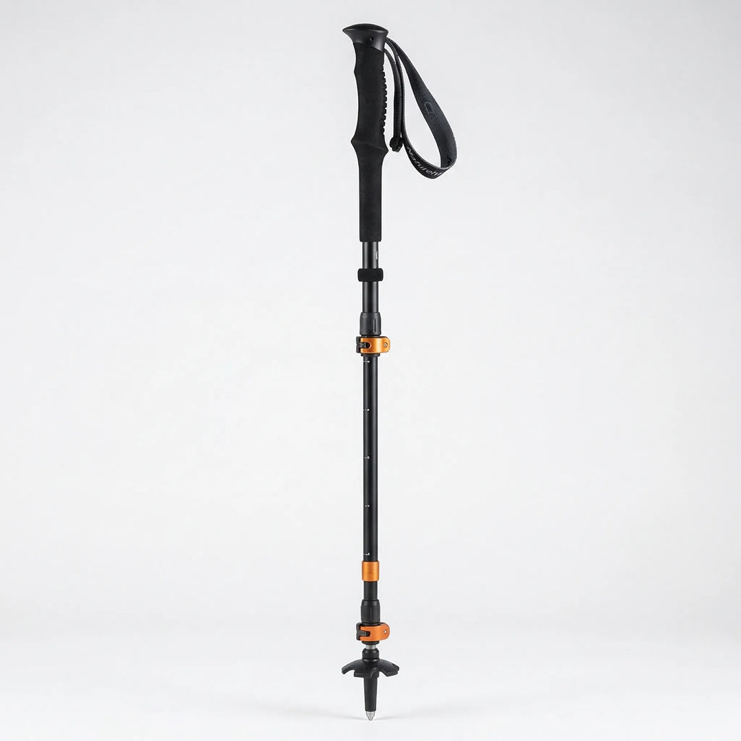 Compact folded trekking pole, ultralight & collapsible. Easy to pack for hiking, backpacking & travel adventures.