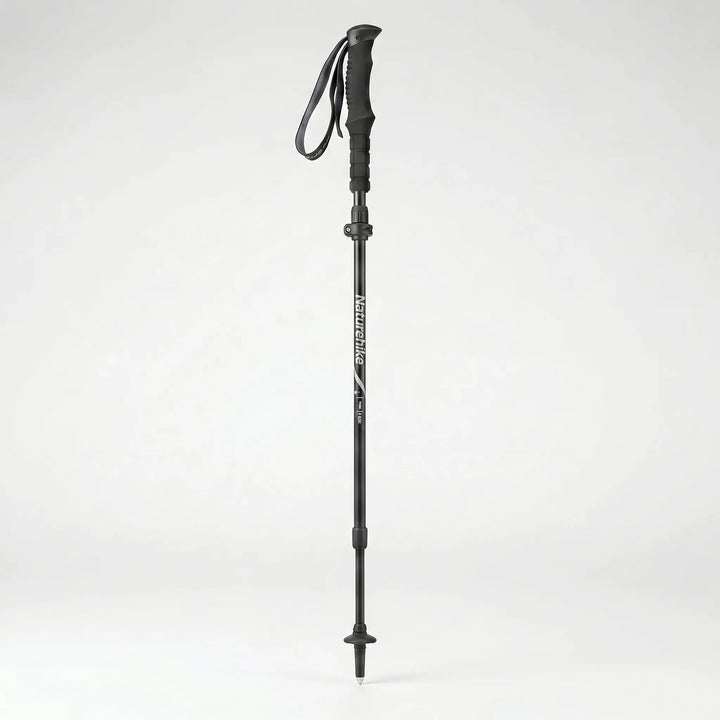 Ergonomic handle of a unisex trekking pole, designed for comfortable grip on long hikes & trail adventures.