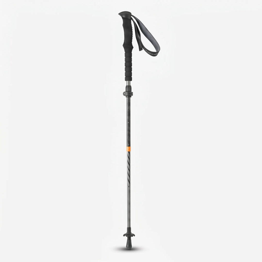 Durable tip & basket of a trekking pole, ready for diverse terrain on hiking trails & outdoor adventures.