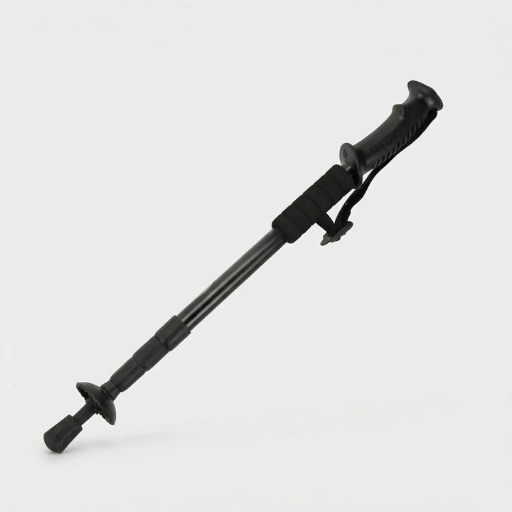 Lightweight outdoor trekking pole with shock absorption, offering comfort & support for all hikers.