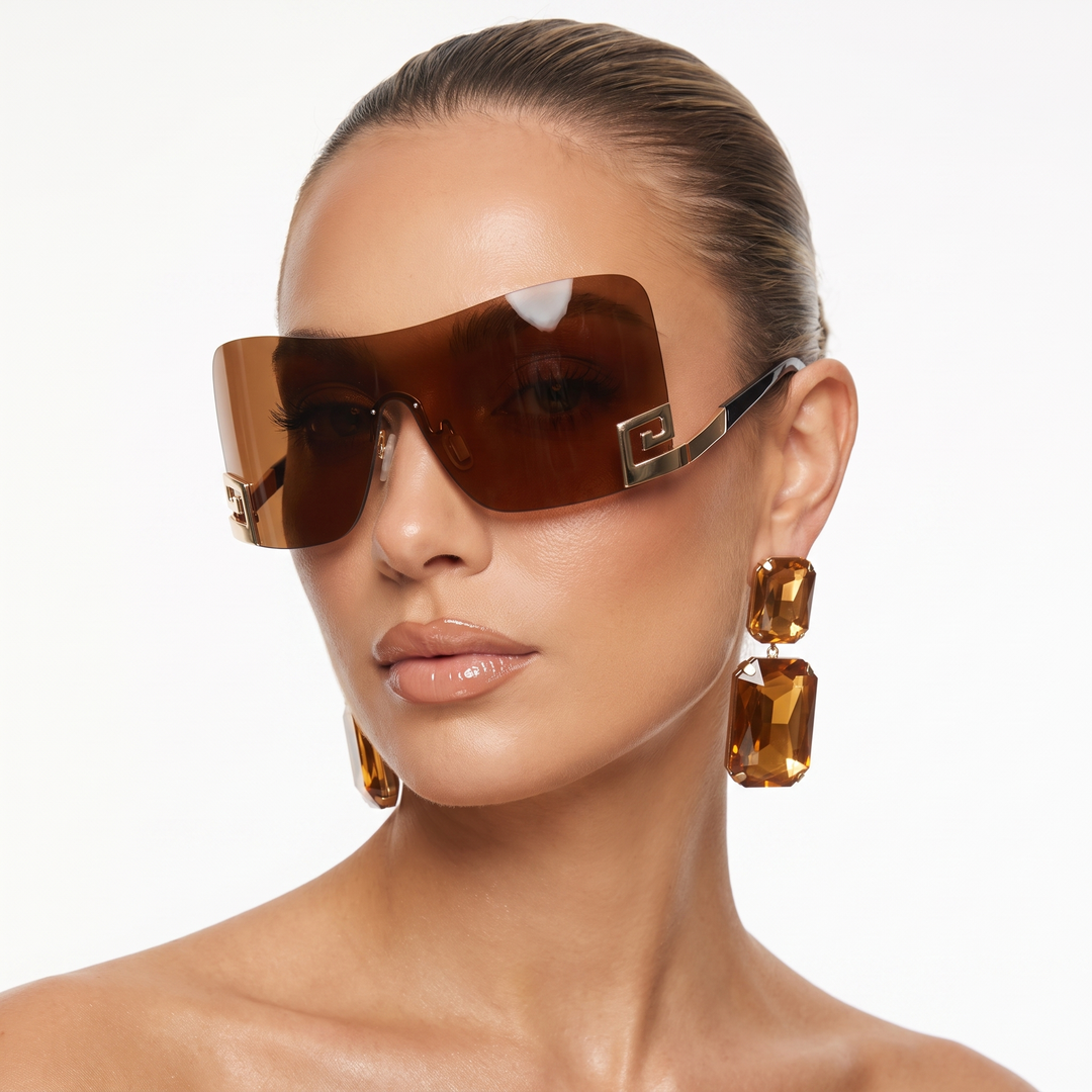 Sleek unisex frameless futuristic sunglasses. Trendy eyewear for a bold fashion statement, perfect for outdoor.