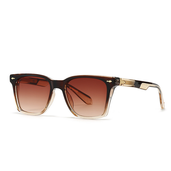 Contemporary frosted acetate square sunglasses, unisex design, ensuring UV400 eye protection.