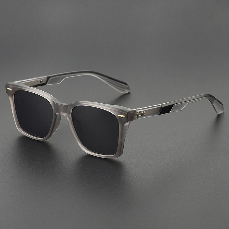Modern unisex UV400 sunglasses featuring a frosted acetate square frame for eye protection.