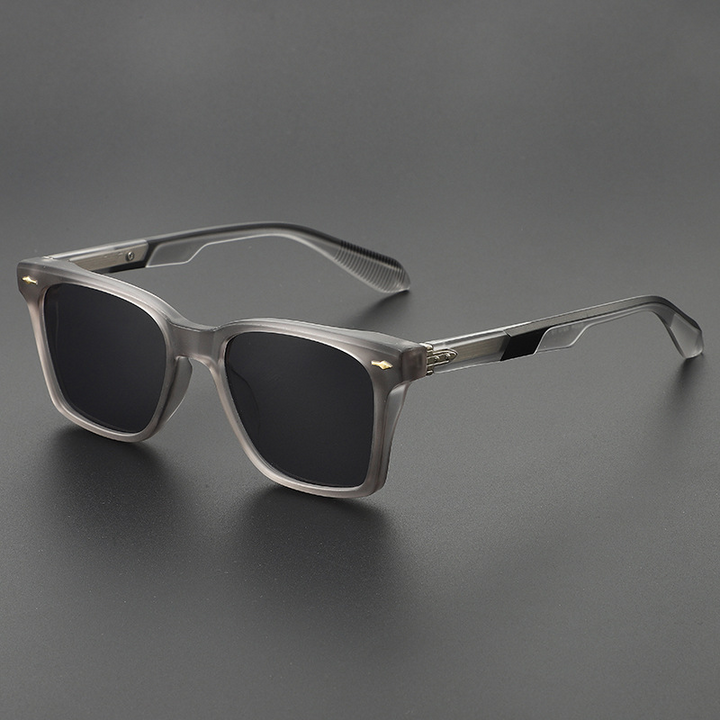Modern unisex UV400 sunglasses featuring a frosted acetate square frame for eye protection.