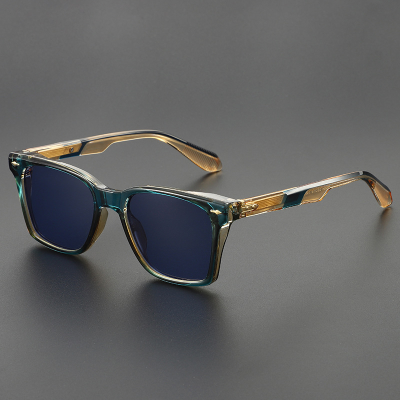 Unisex Solar Frost UV400 sunglasses, square acetate frame, ideal for fashion-forward eye protection.