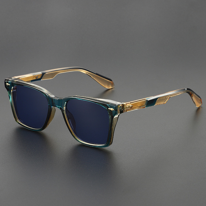 Unisex Solar Frost UV400 sunglasses, square acetate frame, ideal for fashion-forward eye protection.