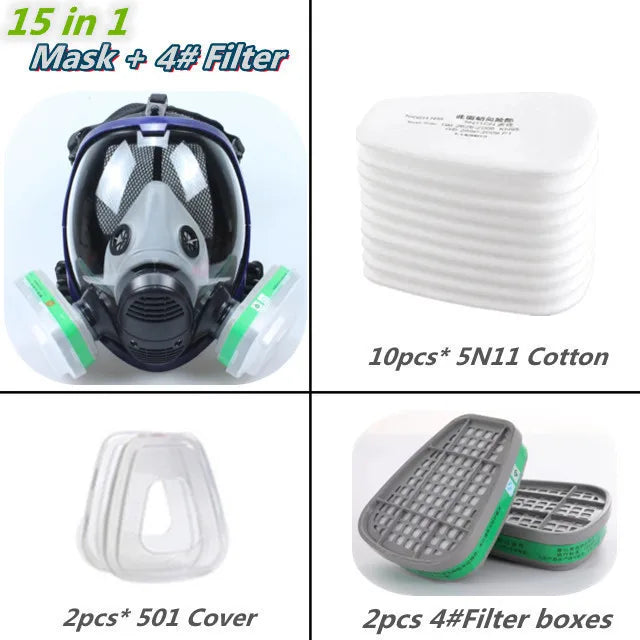 Unisex full face respirator for welding and painting with anti-fog lens