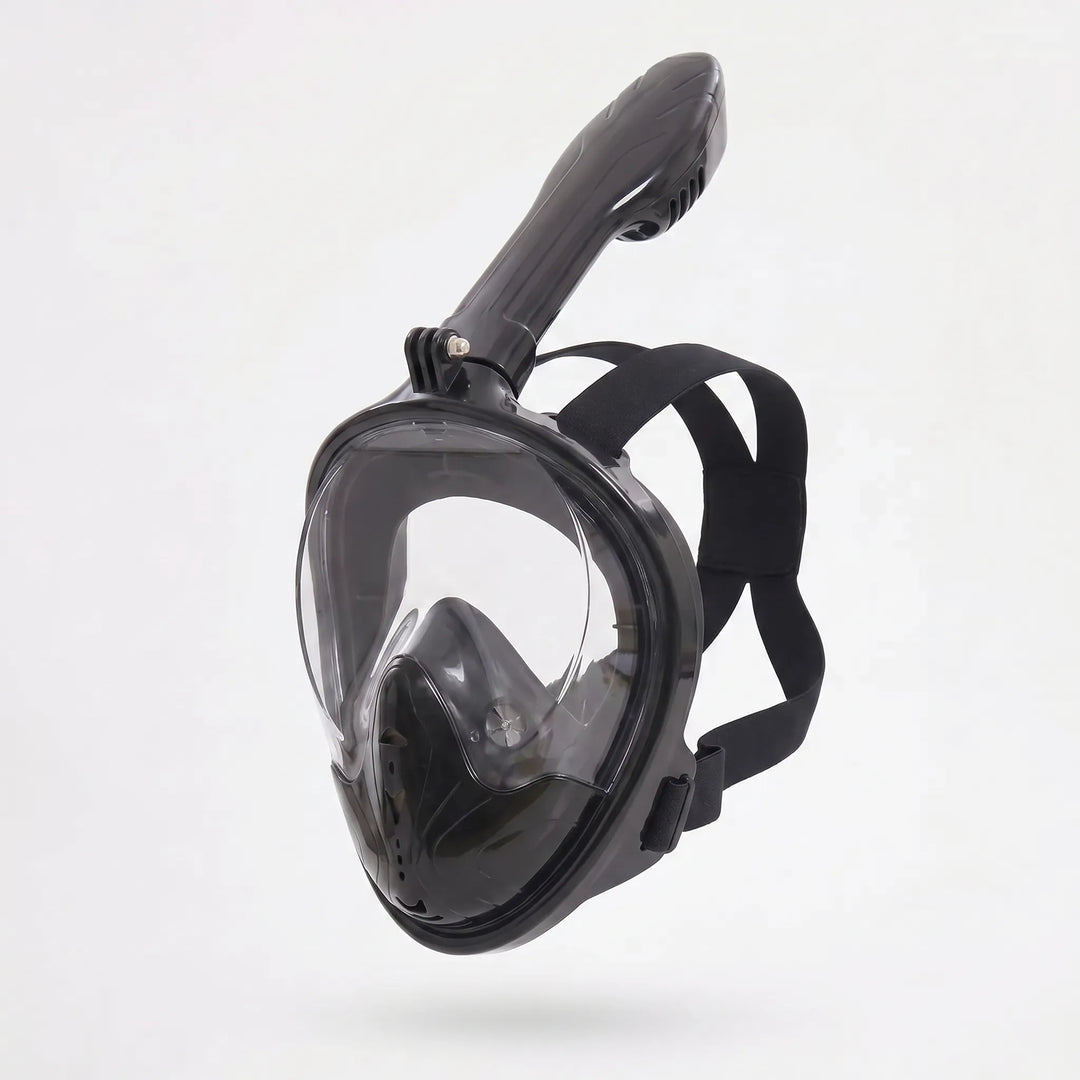 Easy-to-wear full-face diving mask for panoramic underwater views, perfect for all water sports enthusiasts.