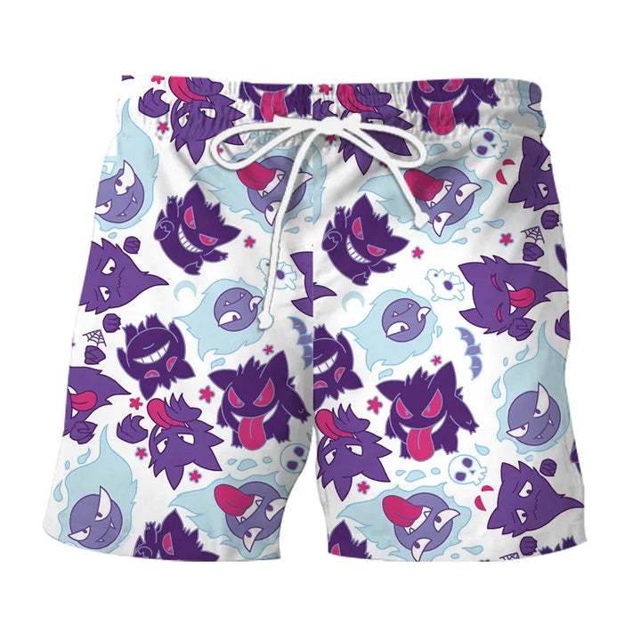 Vibrant purple Gengar & Snorlax print set, comfortable and stylish unisex summer wear