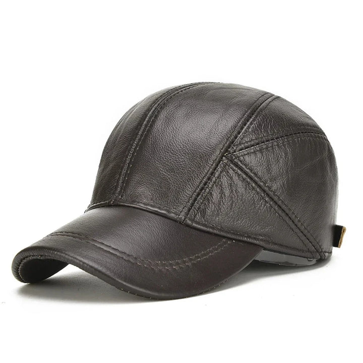 Stylish unisex genuine leather cowboy hat in vintage style, an adjustable fashion accessory for any outfit.