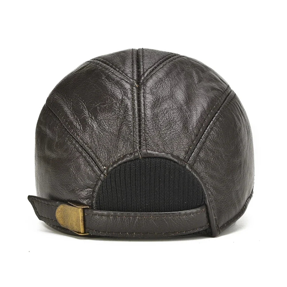Classic genuine leather cowboy hat, unisex, with a wide brim & vintage western appeal. Adjustable fit.