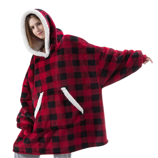Soft one-size blanket hoodie, ultimate warmth and plush loungewear for relaxation.