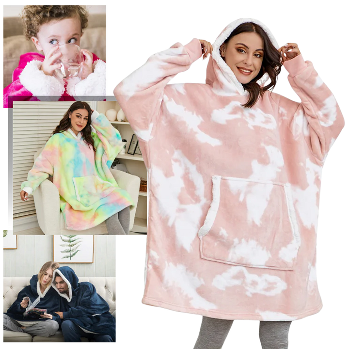 Cozy unisex blanket hoodie, ultimate warmth & soft comfort for relaxing at home.