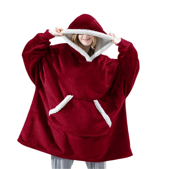 Oversized blanket hoodie for adults, perfect loungewear with deep pockets and one-size fit.