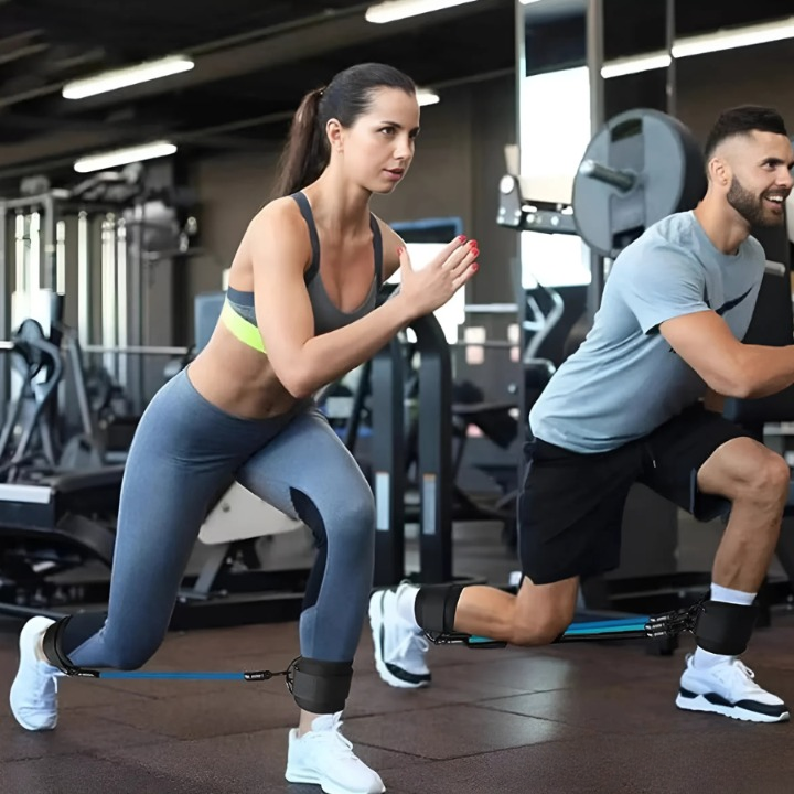 Set of colorful unisex resistance bands for glute & leg day workouts. Ideal portable fitness equipment.