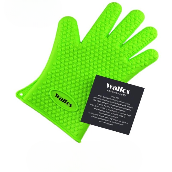 Unisex GrillGuard heat resistant grilling gloves for BBQ & kitchen. Non-slip silicone for safe handling.