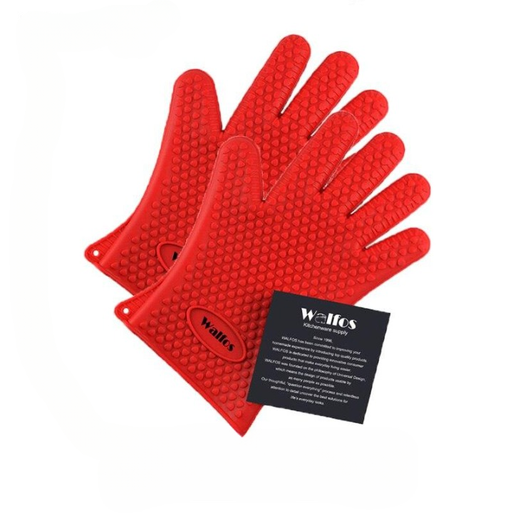 Essential kitchen tool: Unisex GrillGuard heat resistant grilling gloves for safe BBQ & baking.