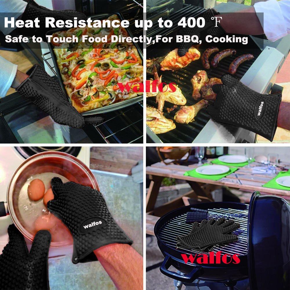 Securely handle hot food with these flexible GrillGuard grilling gloves. Comfortable & heat resistant.