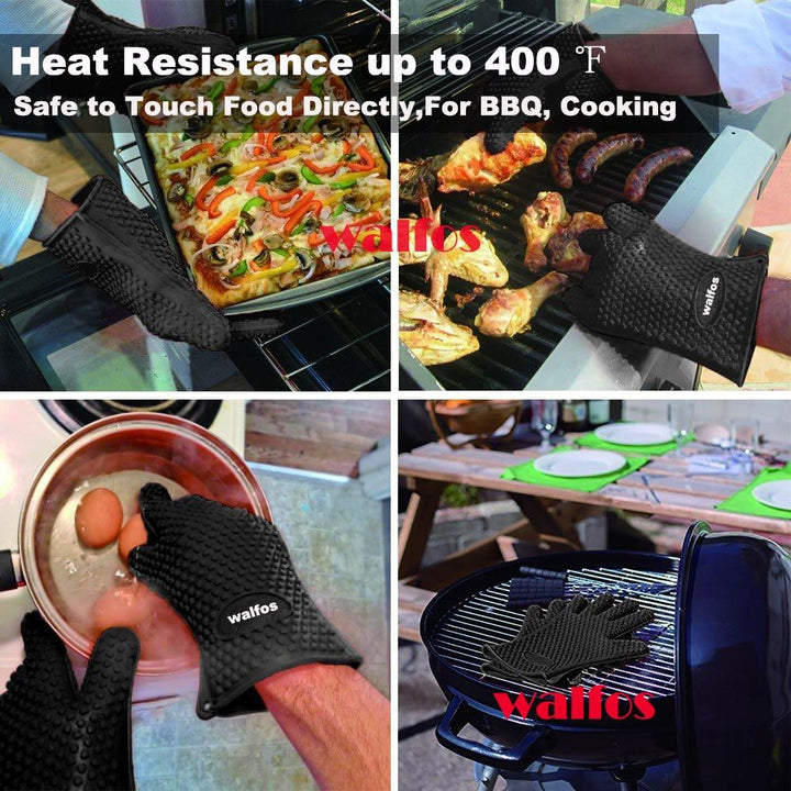 Securely handle hot food with these flexible GrillGuard grilling gloves. Comfortable & heat resistant.