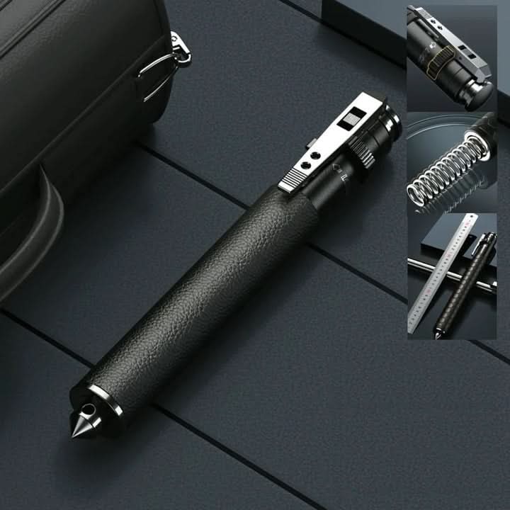 Collapsible trekking pole, lightweight & compact for outdoor hiking adventures.
