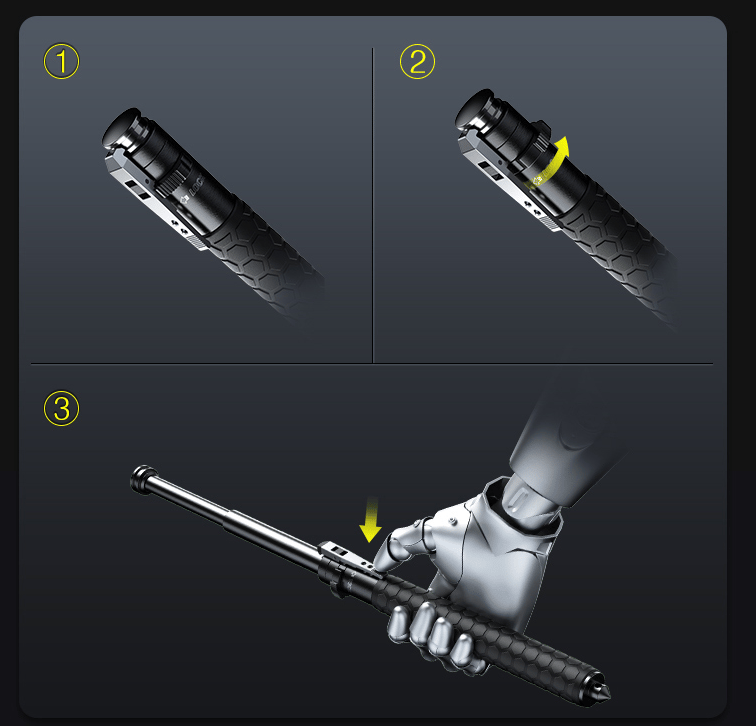 Compact & lightweight collapsible trekking pole, ideal travel accessory for hikers.