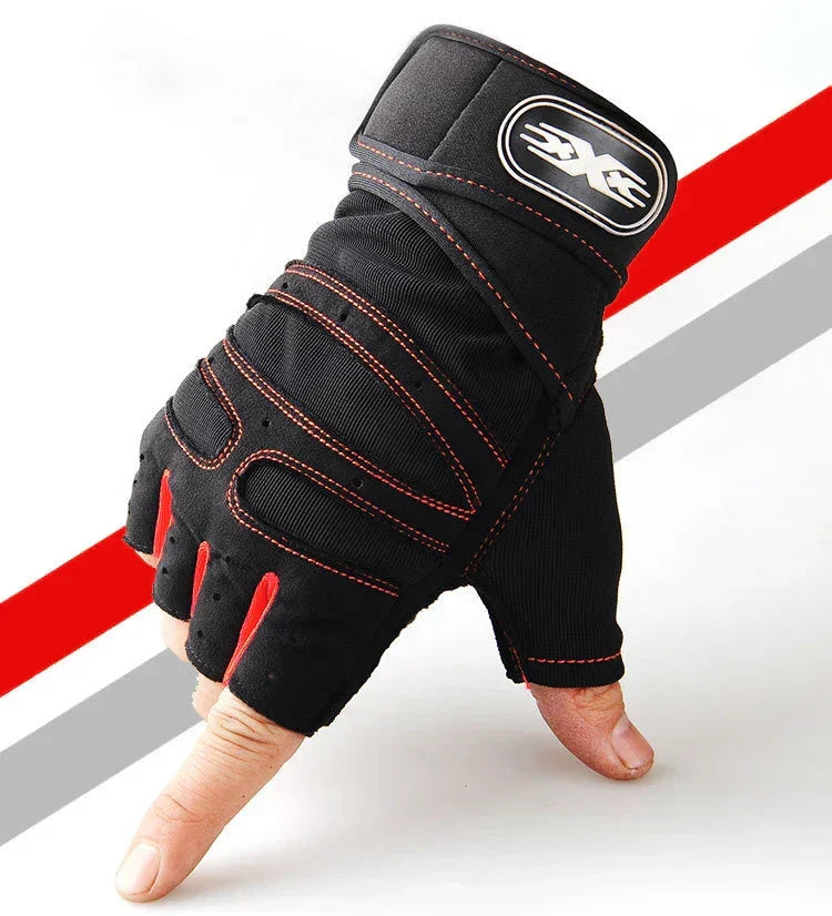 Men's & women's gym gloves, shock-resistant, offering secure grip & comfort.