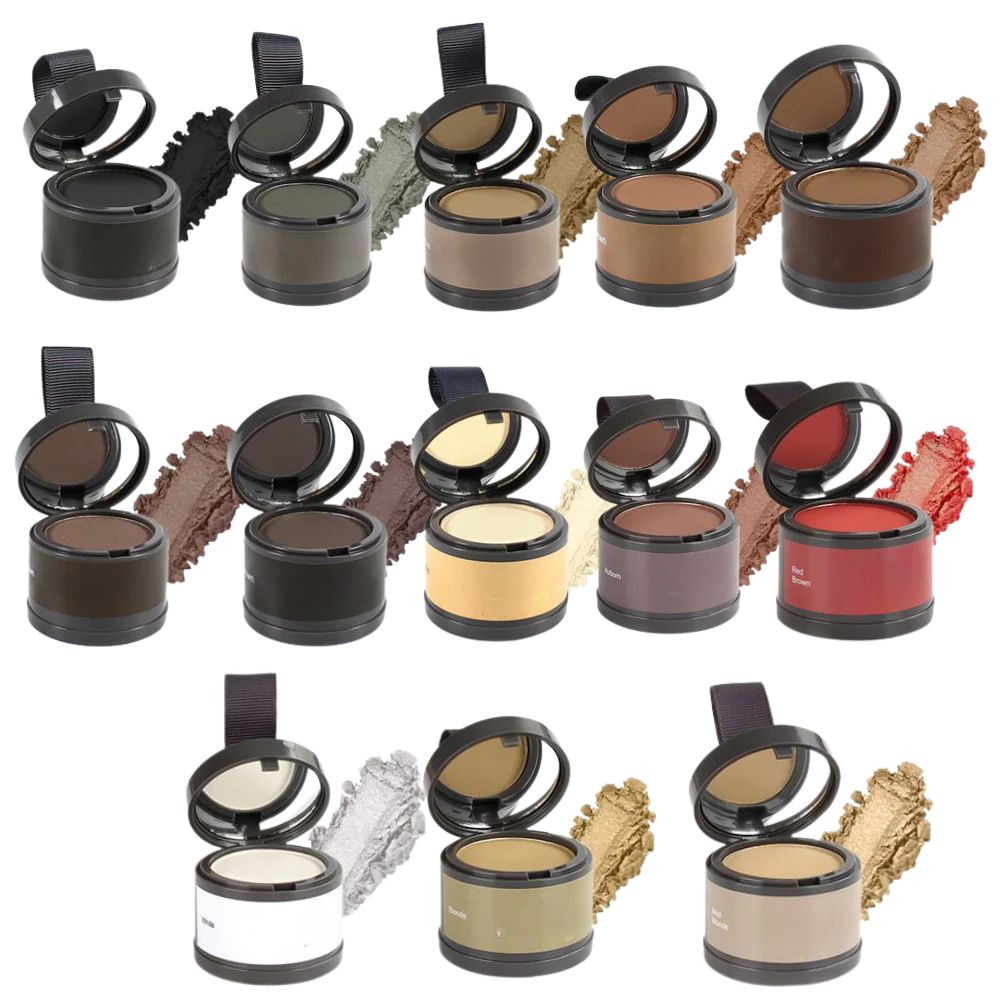 Unisex hairline concealer powder for instant volume & fuller, natural-looking hair.
