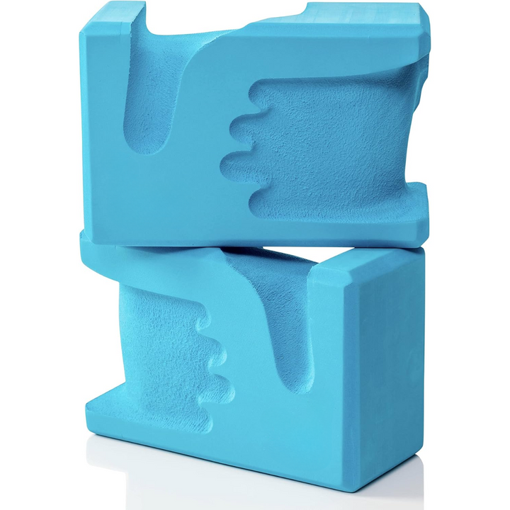 Unisex hand-shaped yoga blocks (2-pack) for enhanced grip, wrist support & stability in yoga practice.