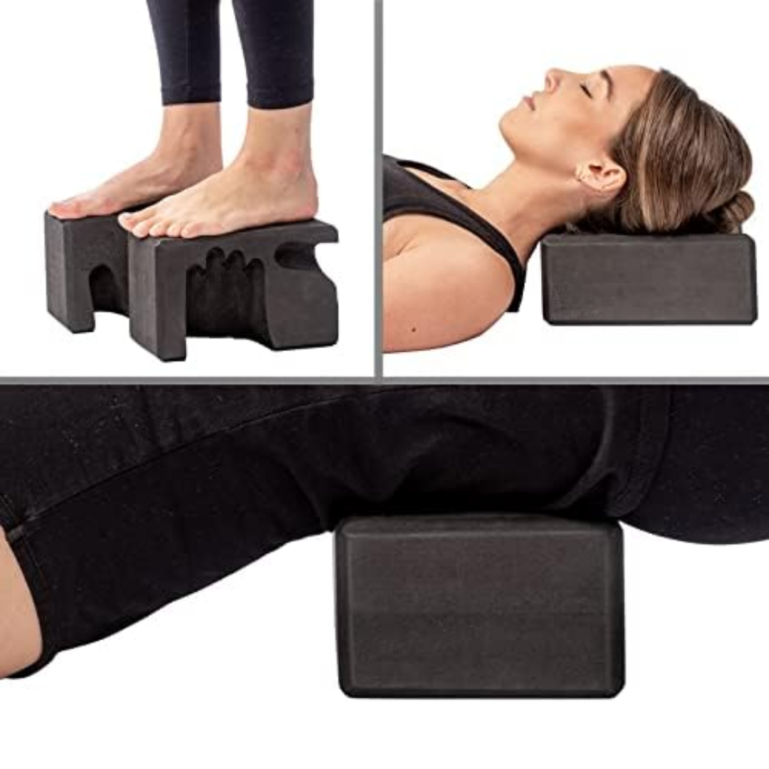 Advanced hand-shaped yoga blocks (pair) for deeper stretches, improved posture, and wrist support in yoga & meditation.