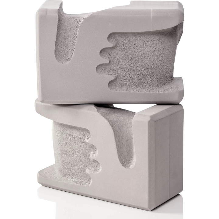 Pair of hand-shaped yoga blocks for improved balance, deeper stretches & support in various yoga poses.