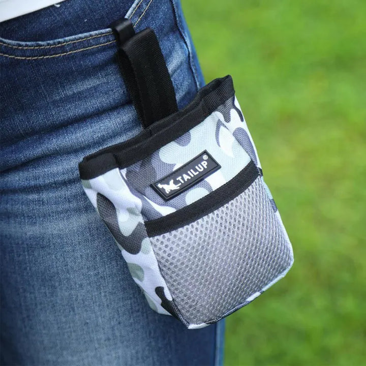 Unisex Hands-Free Pet Training Hip Bag in gray, perfect for dog walking & obedience training.
