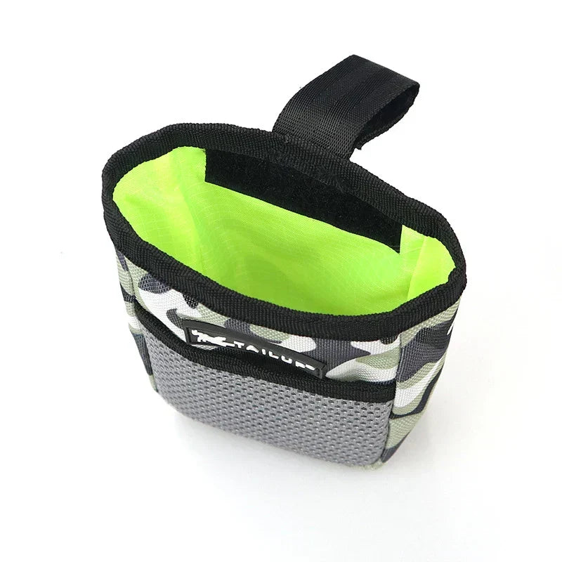 Versatile pet treat dispenser pouch, great dog accessory for training and outdoor activities.