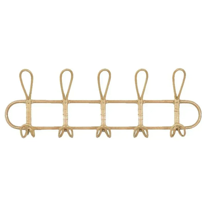 Elegant bohemian rattan wall hook, perfect for hanging accessories, enhances home decor