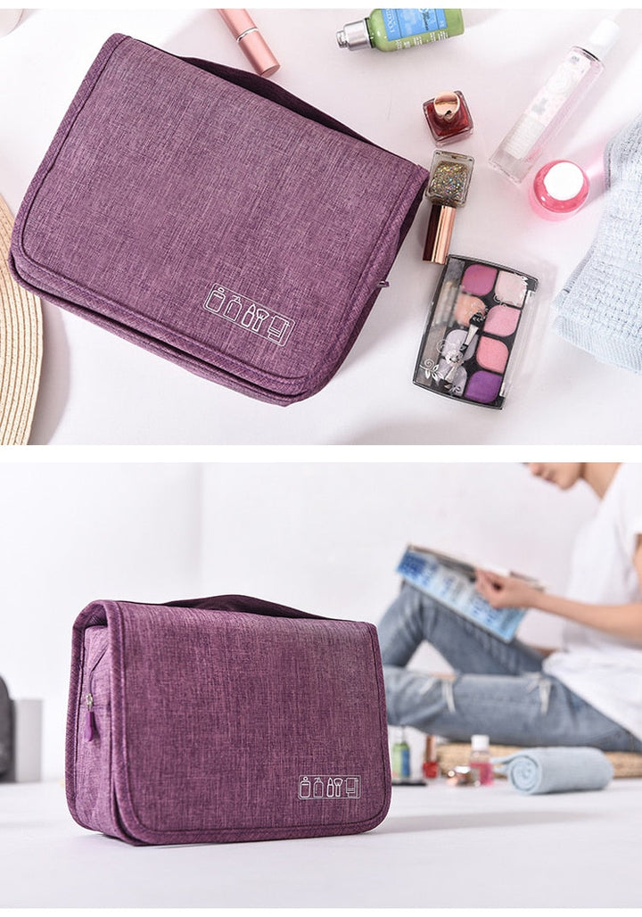Premium waterproof hanging toiletry bag, deluxe travel organizer for all your hygiene essentials.