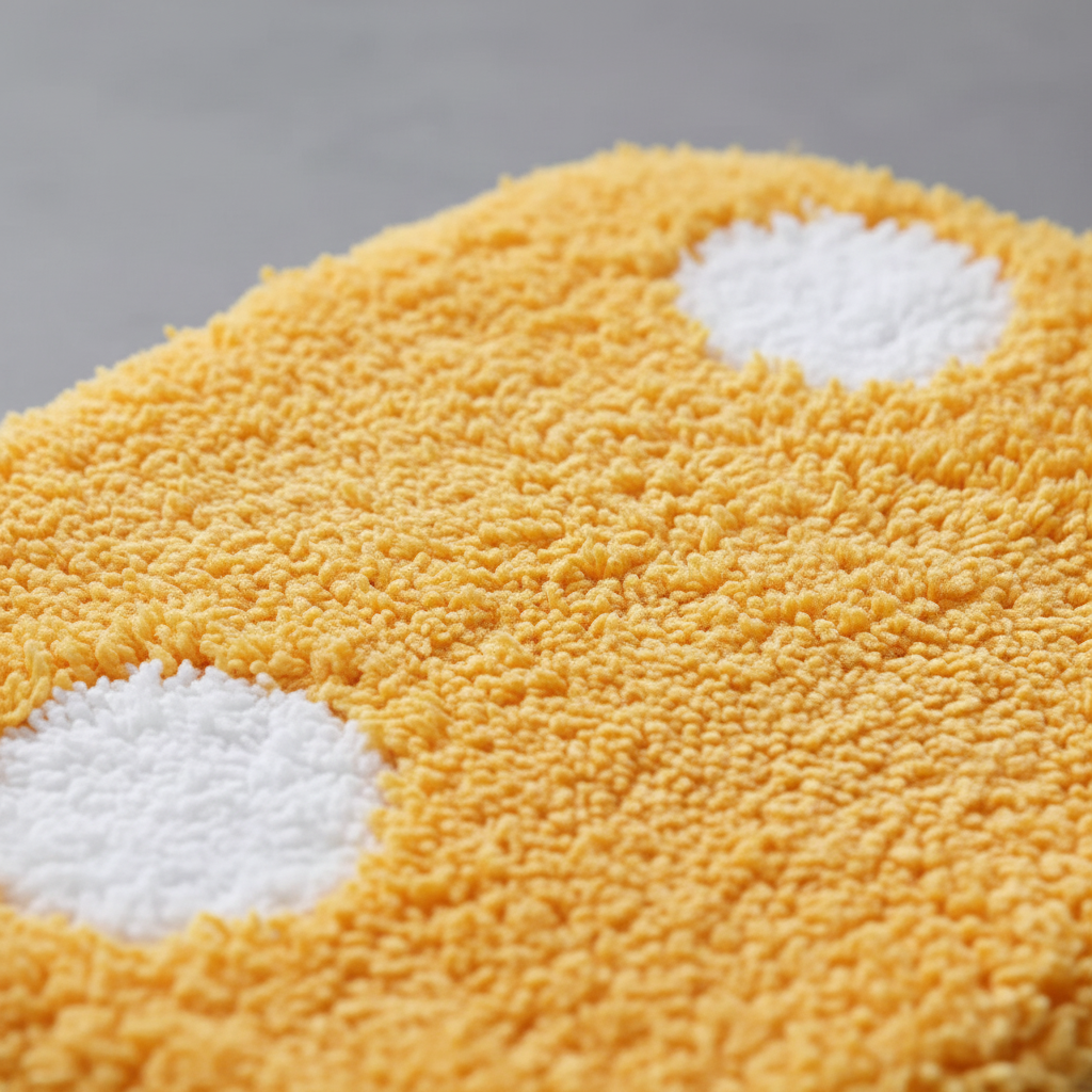 Soft HappyFeet anti-slip bathroom mat made of microfiber, providing comfort and preventing slips